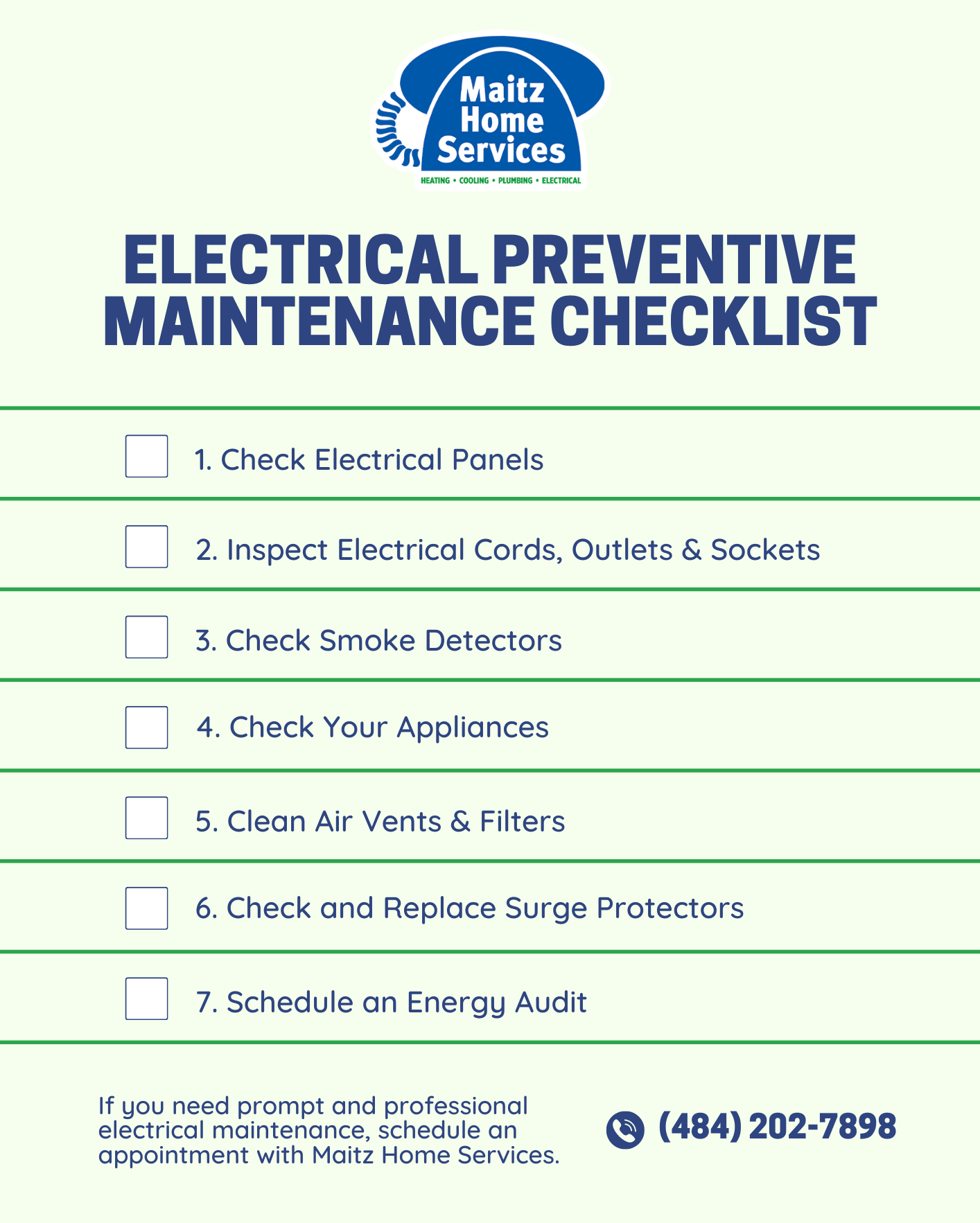 Electrical Preventive Maintenance Checklist